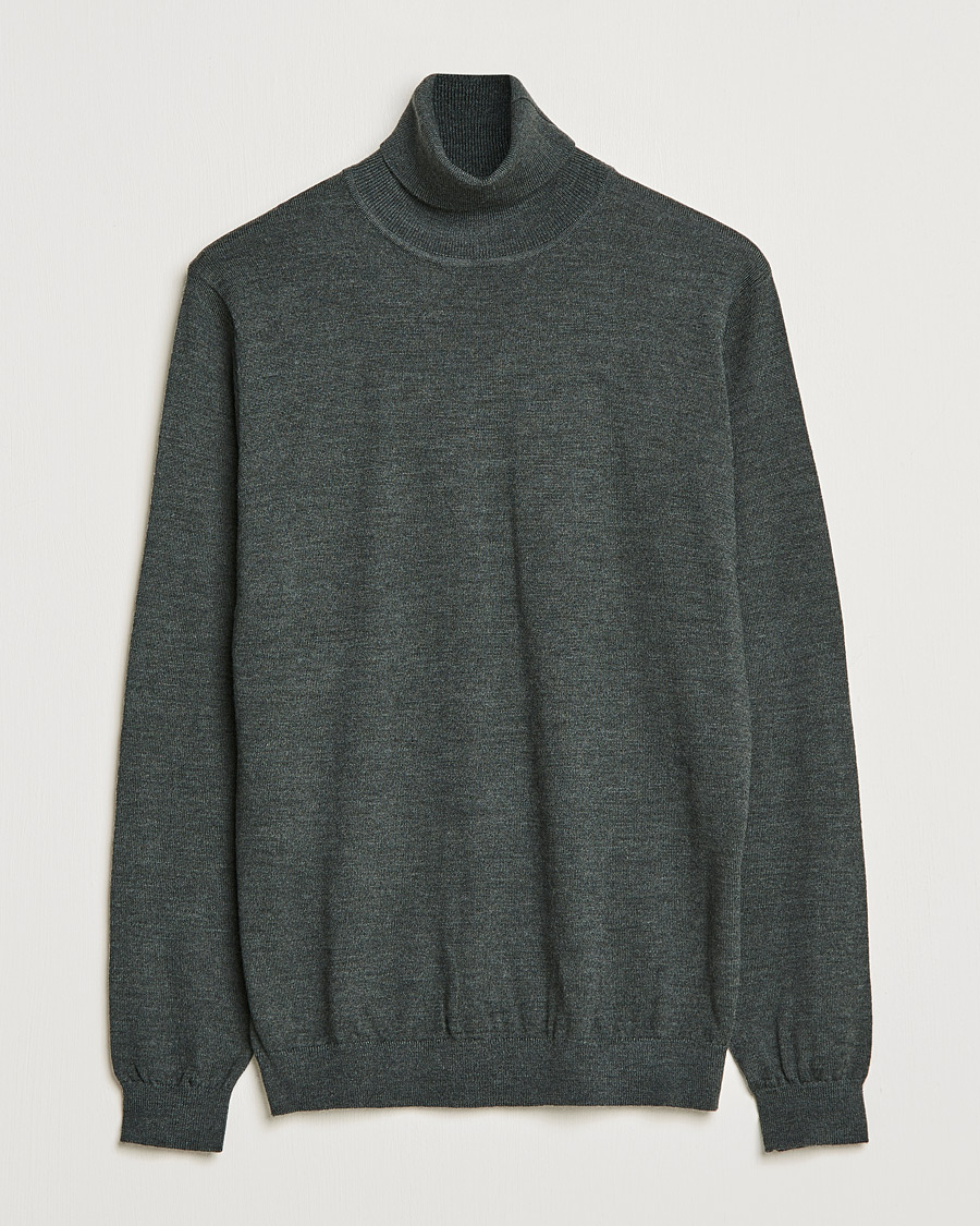 Herr | Tröjor | A Day's March | Nela Merino Rollneck Moss Melange