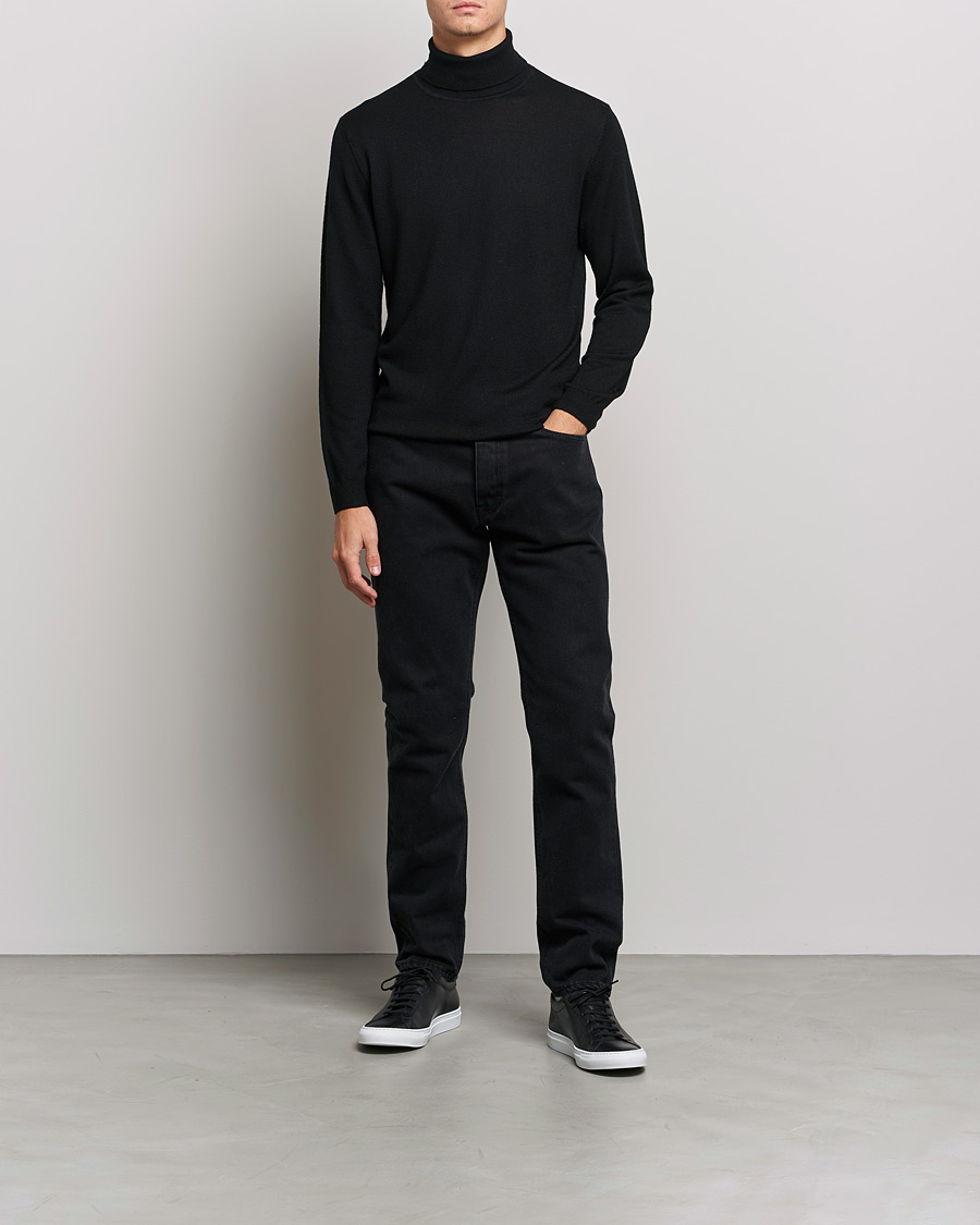 Herr | Tröjor | A Day's March | Nela Merino Rollneck Black