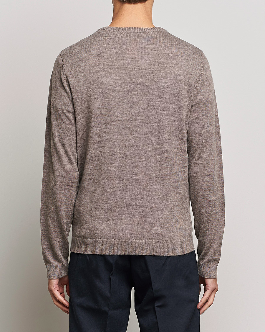 Herr | Tröjor | A Day's March | Alagón Merino Crew Taupe Melange