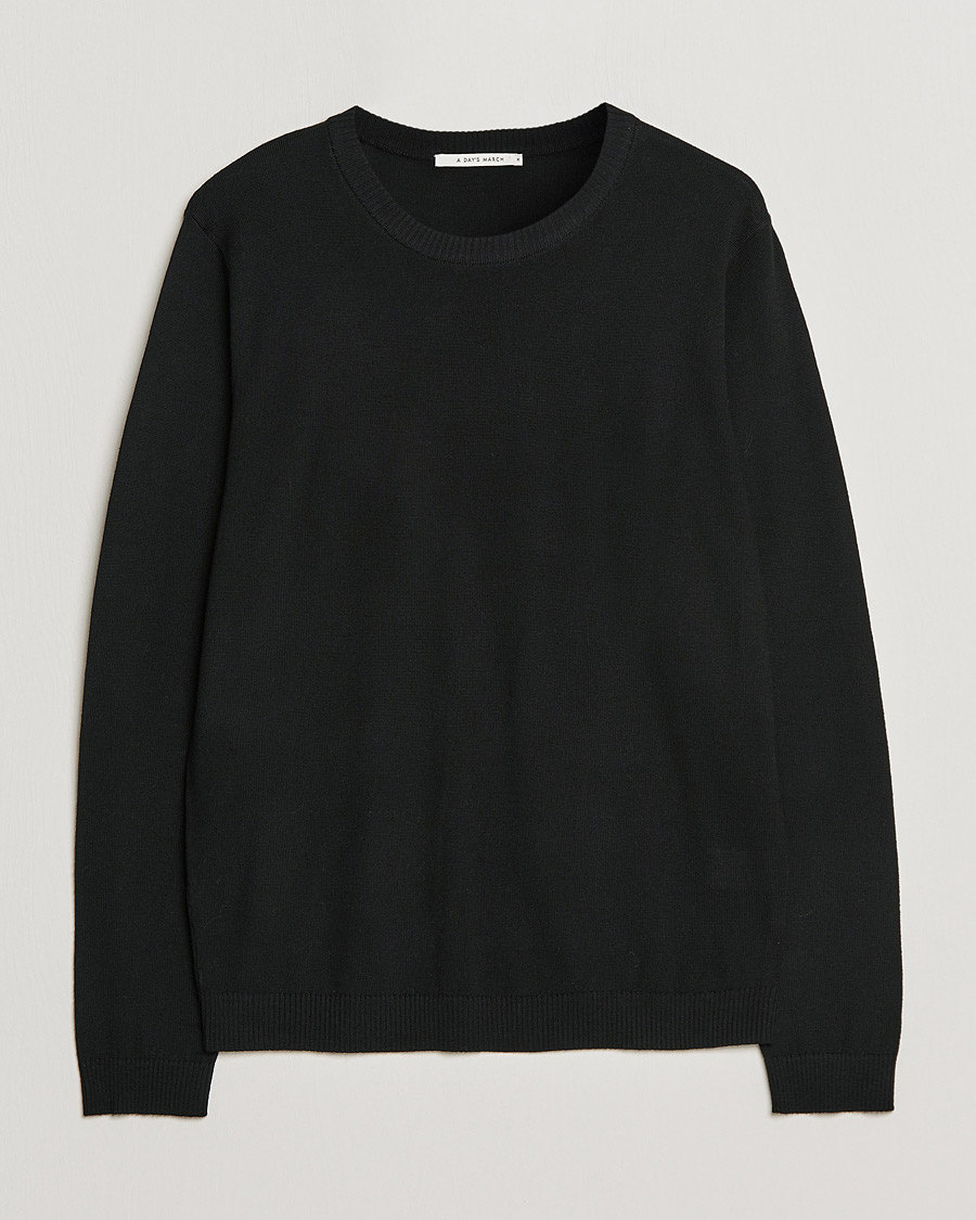 Herr | Tröjor | A Day's March | Alagón Merino Crew Black