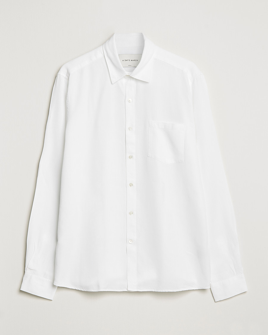 Herr | Skjortor | A Day's March | Daintree Lyocell Shirt White