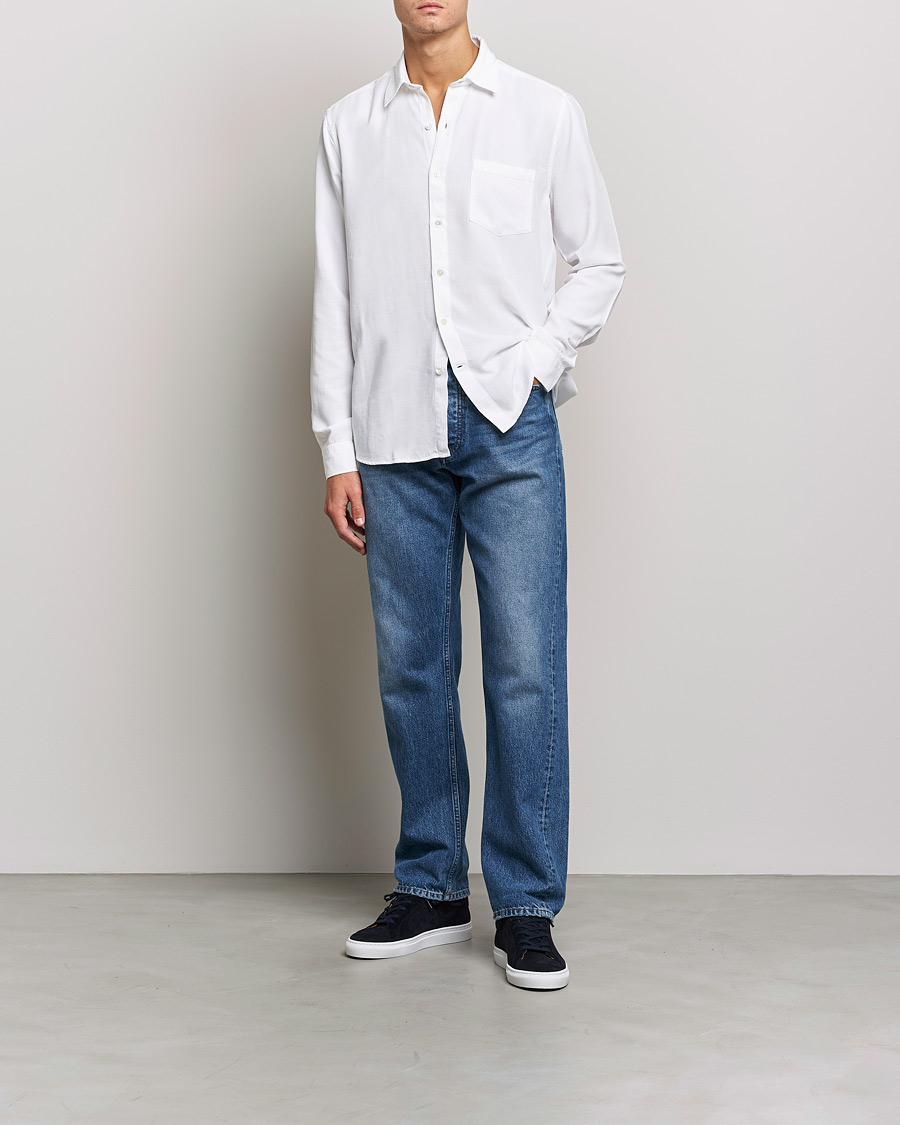 Herr | Skjortor | A Day's March | Daintree Lyocell Shirt White