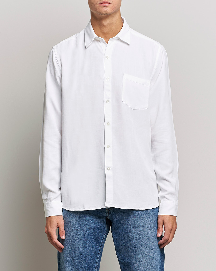 Herr | Skjortor | A Day's March | Daintree Tencel Shirt White