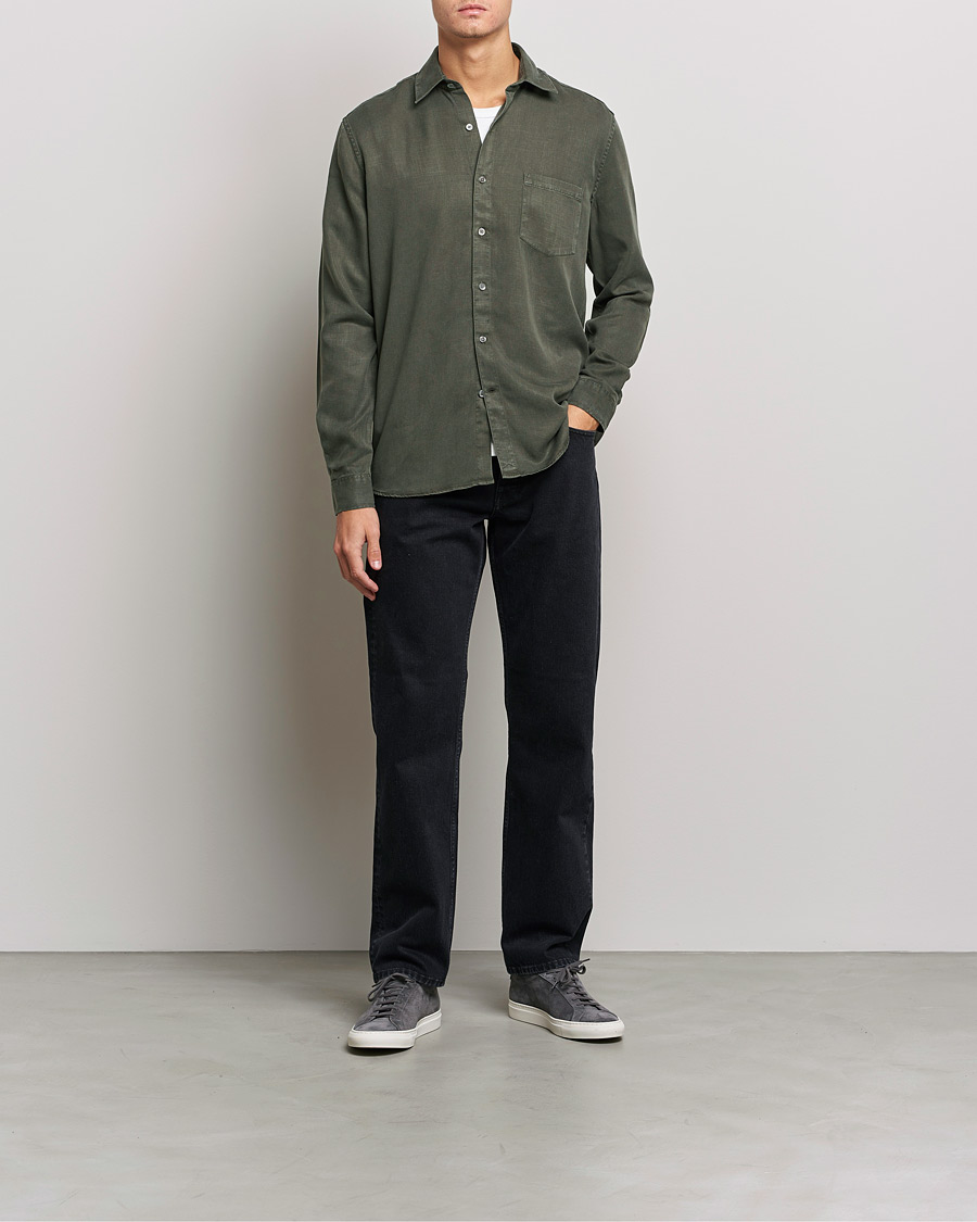 Herr | Skjortor | A Day's March | Daintree Tencel Shirt Olive