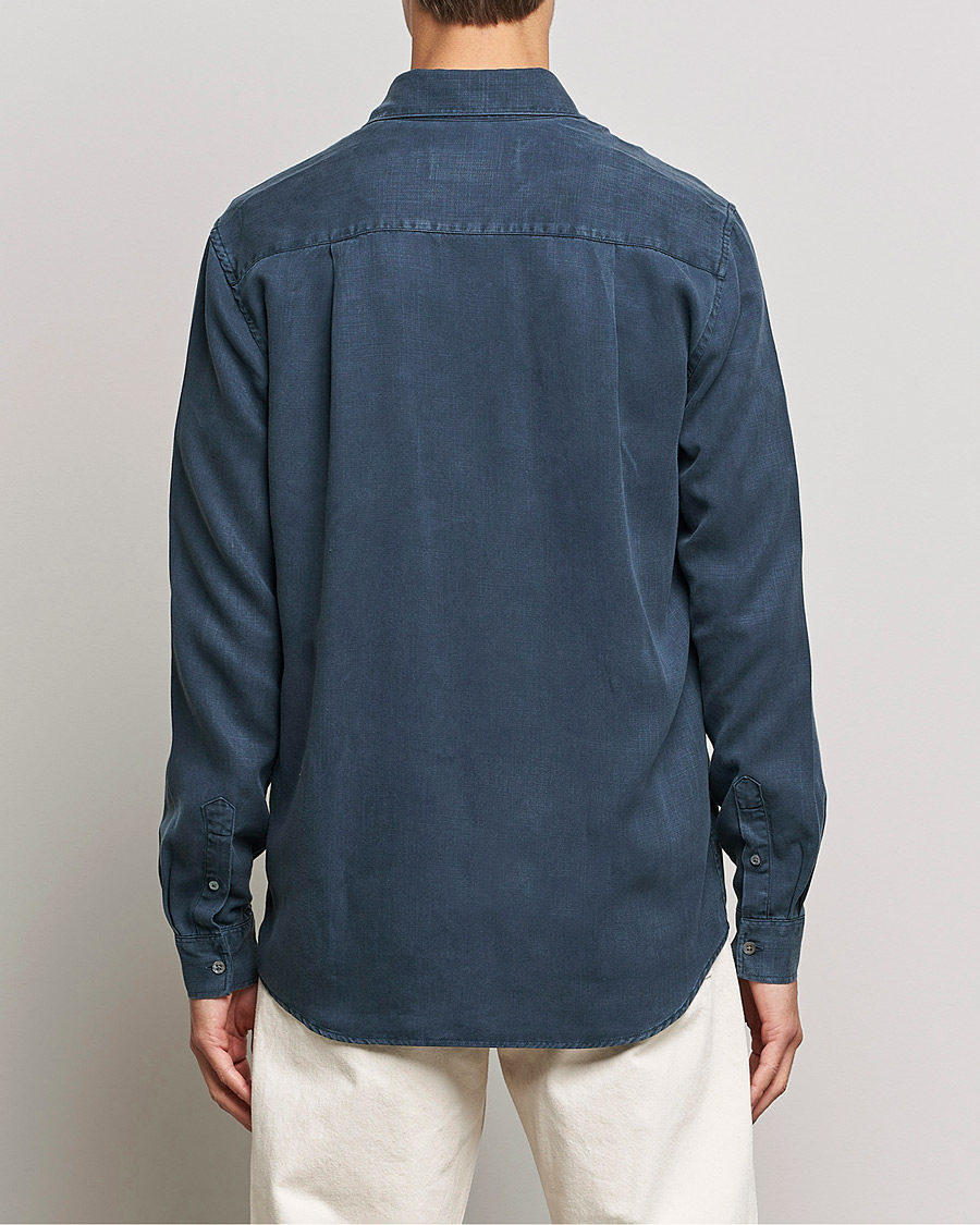Herr | Skjortor | A Day's March | Daintree Tencel Shirt Navy