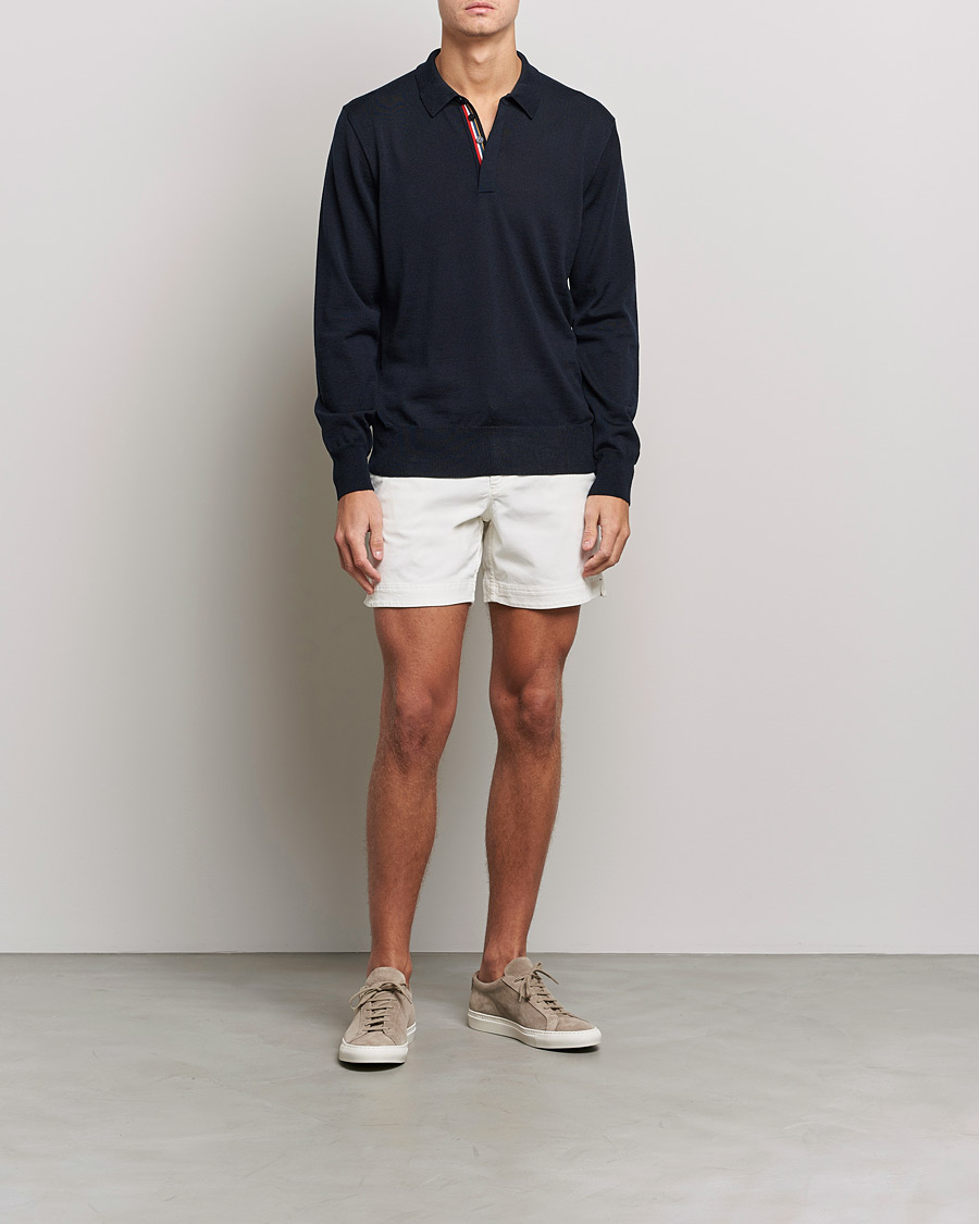 Herr | Tröjor | Orlebar Brown | Ebro OB Stripe Merino Poloshirt Night Iris