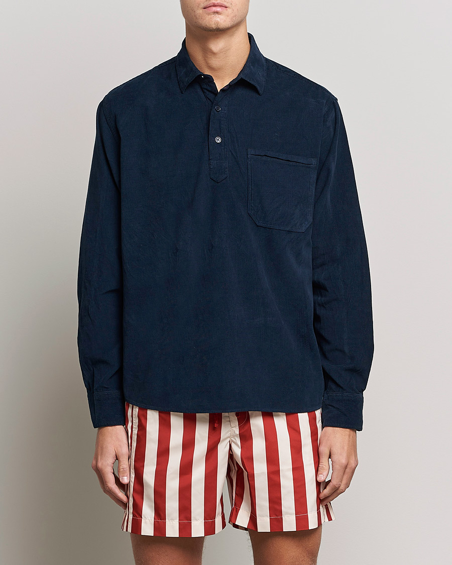 Herr | Skjortor | Orlebar Brown | Shanklin Cord Popover Shirt Midnight Navy
