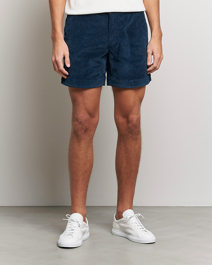 Herr | Shorts | Orlebar Brown | Bulldog Corduroy Drawcord Shorts Midnight Navy