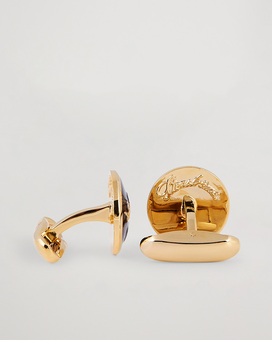 Herr | Manschettknappar | Stenströms | Three Crown Cufflink Navy/Gold