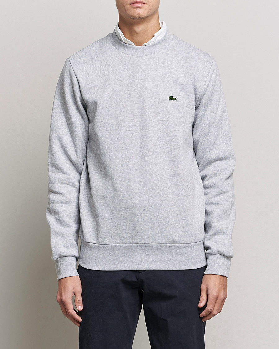 Herr | Grå Sweatshirts | Lacoste | Crew Neck Sweatshirt Silver Chine