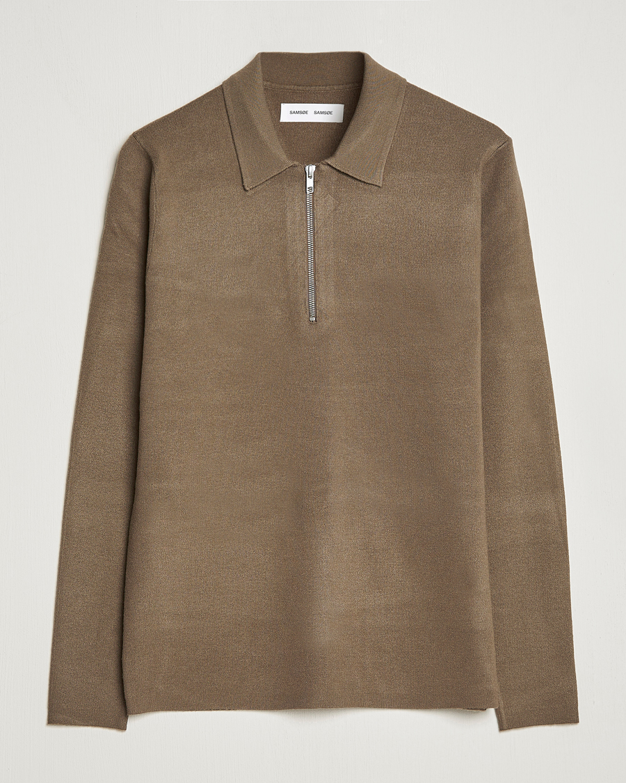 Herr | Tröjor | Samsøe Samsøe | Samsøe & Samsøe Guna Half Zip Stone Grey