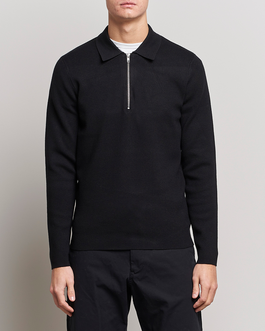 Herr | Tröjor | Samsøe Samsøe | Samsøe & Samsøe Guna Half Zip Black