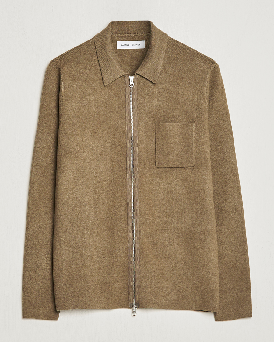 Herr | Tröjor | Samsøe Samsøe | Samsøe & Samsøe Guna Full Zip Stone Grey
