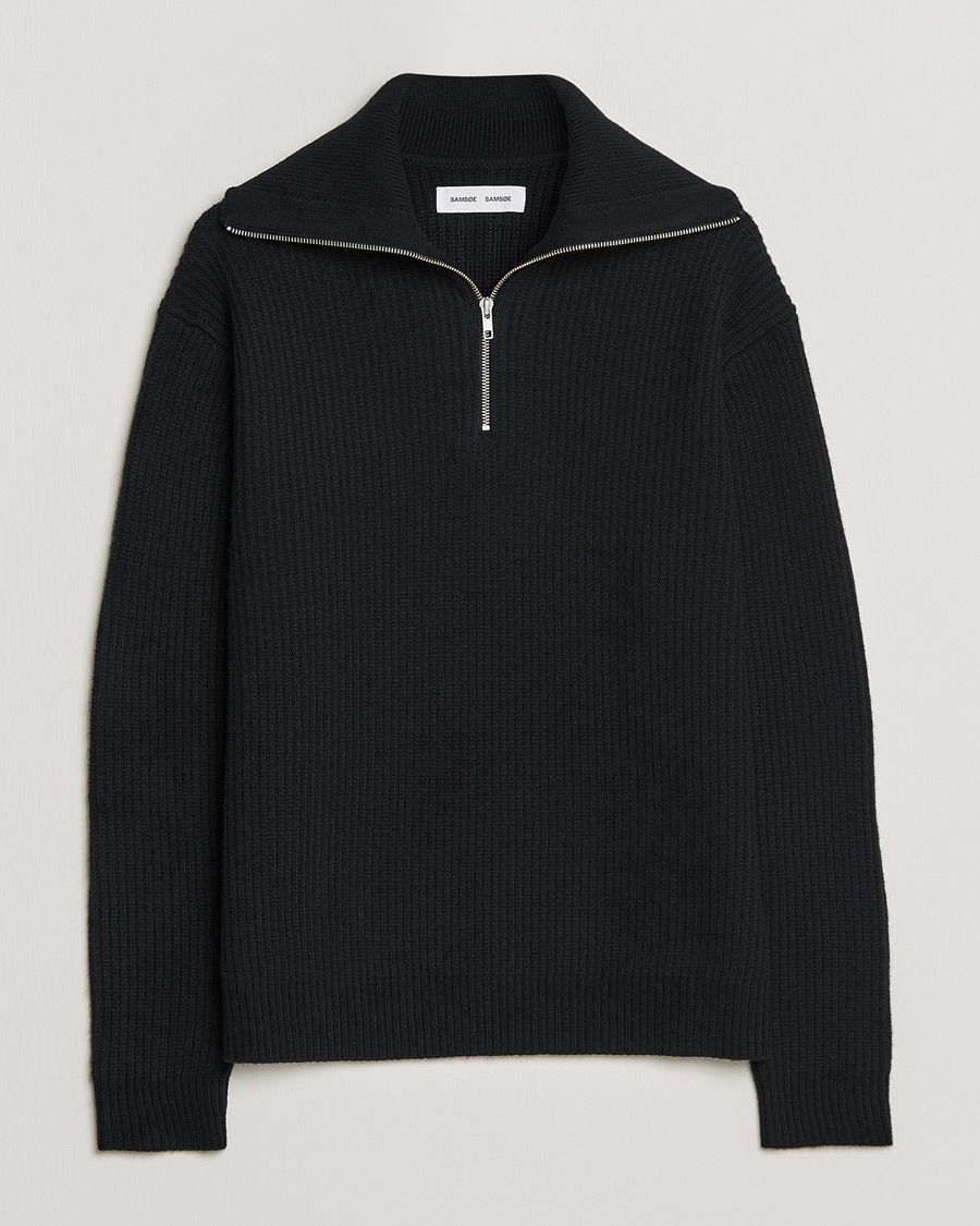 Herr | Tröjor | Samsøe Samsøe | Samsøe & Samsøe Logan Zip Turtle Neck Black