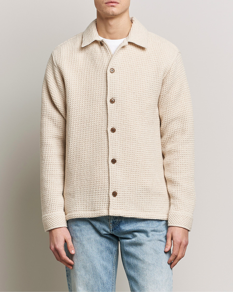 Herr | Skjortjackor | Samsøe & Samsøe | Castor Recycled Wool Overshirt Natural