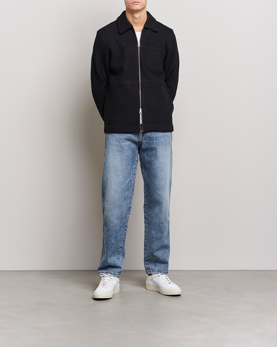 Herr |  | Samsøe & Samsøe | Hannes Boiled Wool Full Zip Overshirt Black