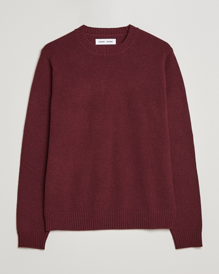Herr | Tröjor | Samsøe Samsøe | Samsøe & Samsøe Sylli Wool Crew Neck Windsor Wine