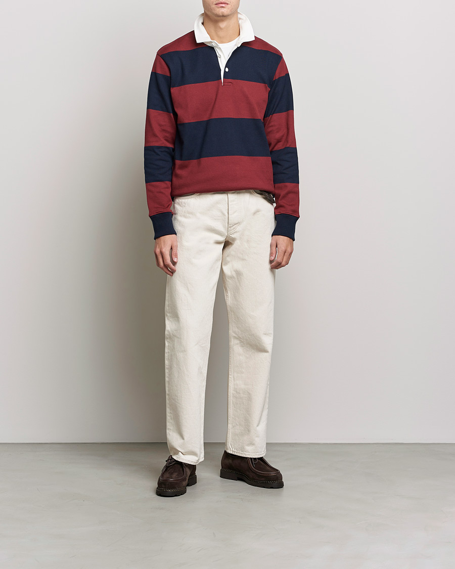 Herr | Tröjor | Rowing Blazers | Block Stripe Rugby Burgundy/Navy