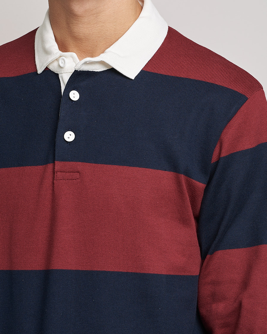 Herr | Tröjor | Rowing Blazers | Block Stripe Rugby Burgundy/Navy