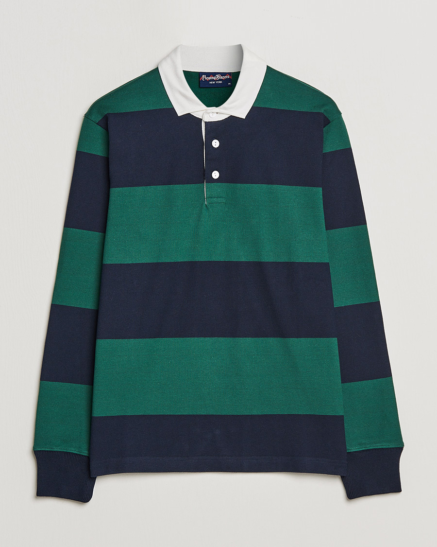 Herr | Tröjor | Rowing Blazers | Block Stripe Rugby Hunter Green/Navy