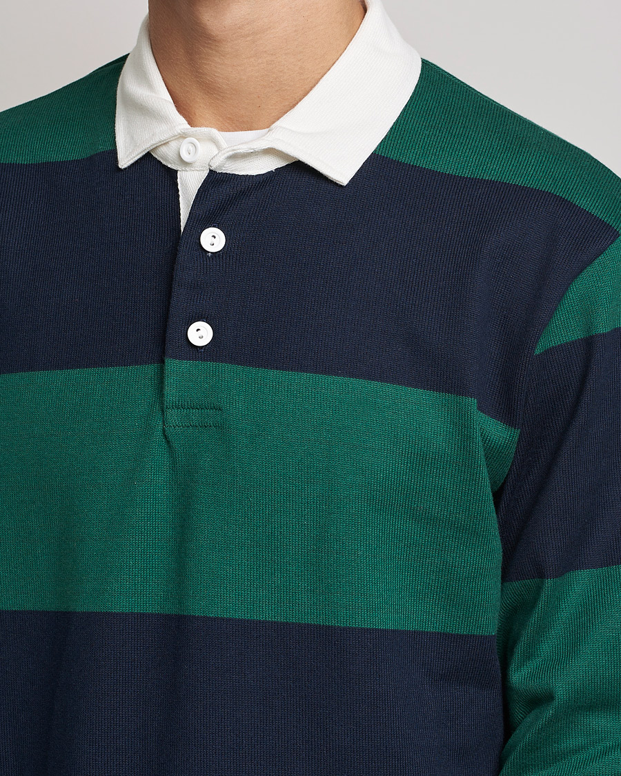 Herr | Tröjor | Rowing Blazers | Block Stripe Rugby Hunter Green/Navy