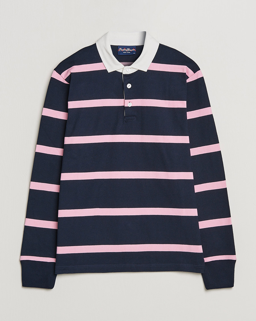 Herr | Tröjor | Rowing Blazers | Hockney Stripe Rugby Navy/Pink