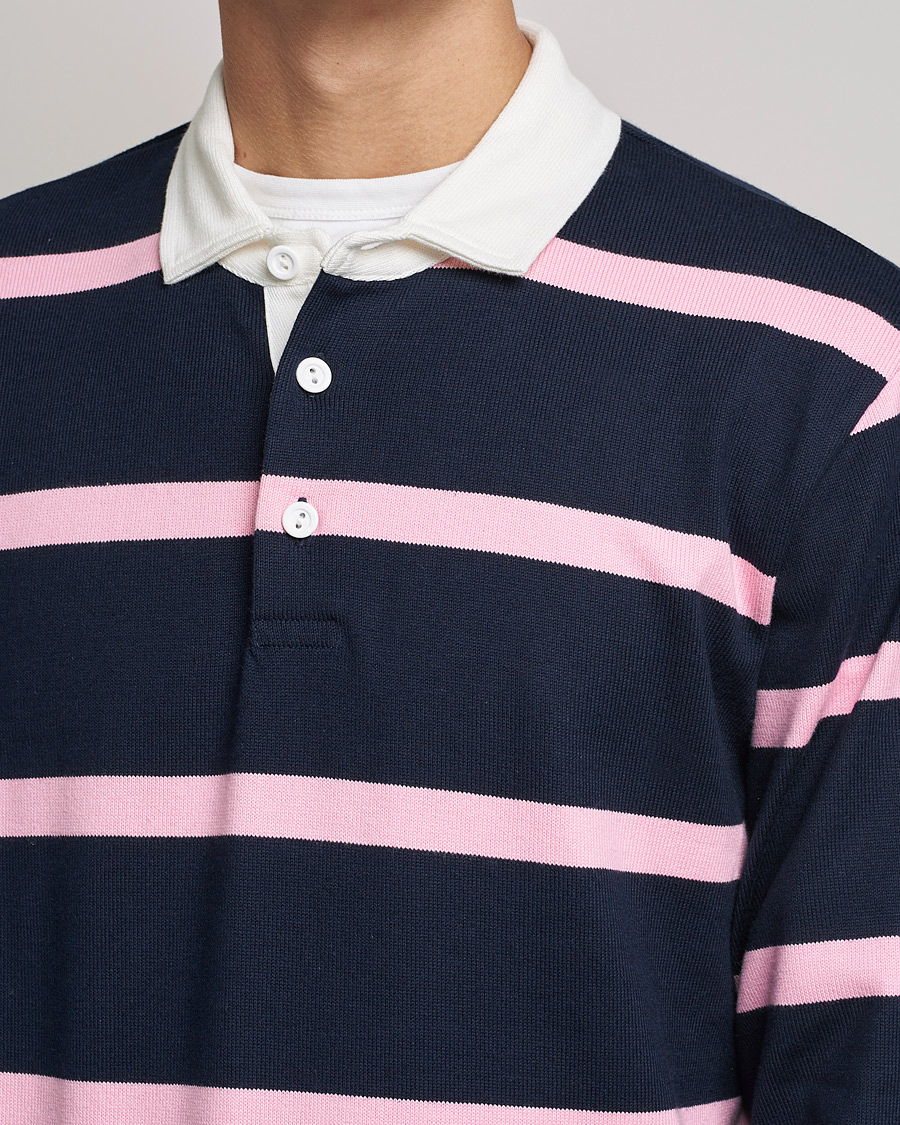 Herr | Tröjor | Rowing Blazers | Hockney Stripe Rugby Navy/Pink