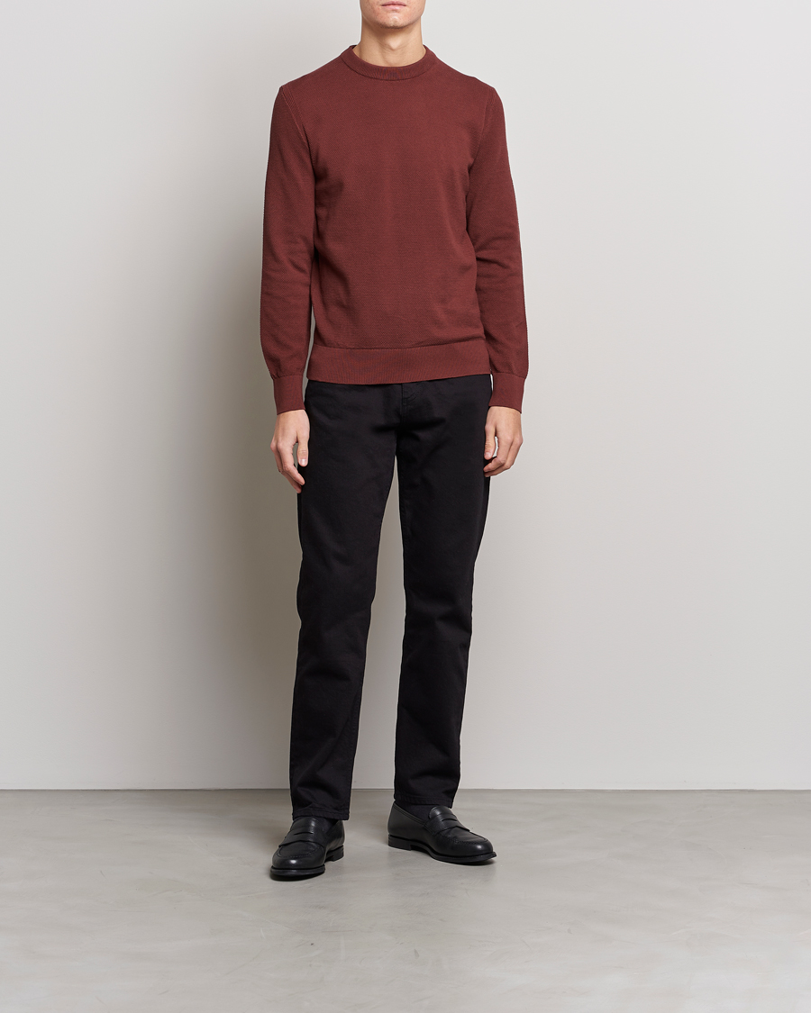 Herr | Senast inkommet | BOSS | Ecaio Knitted Structured Sweater Medium Brown