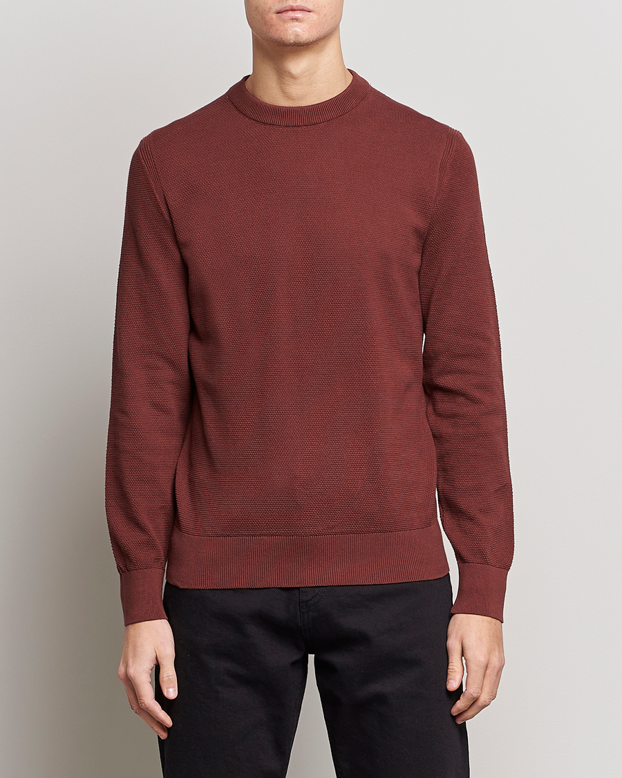 Herr | BOSS | BOSS | Ecaio Knitted Structured Sweater Medium Brown