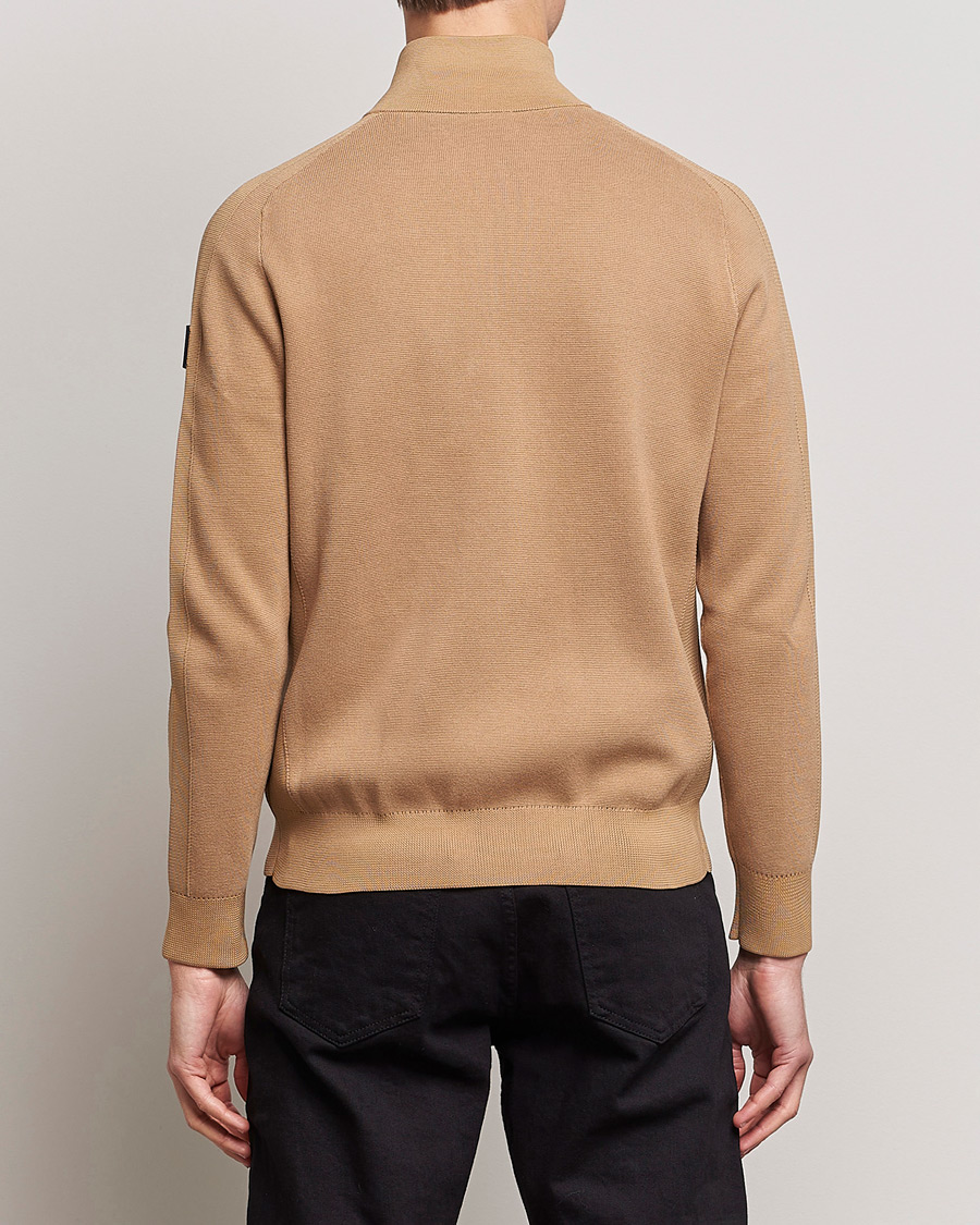 Herr | Tröjor | BOSS BLACK | Fisio Knitted Full Zip Medium Beige