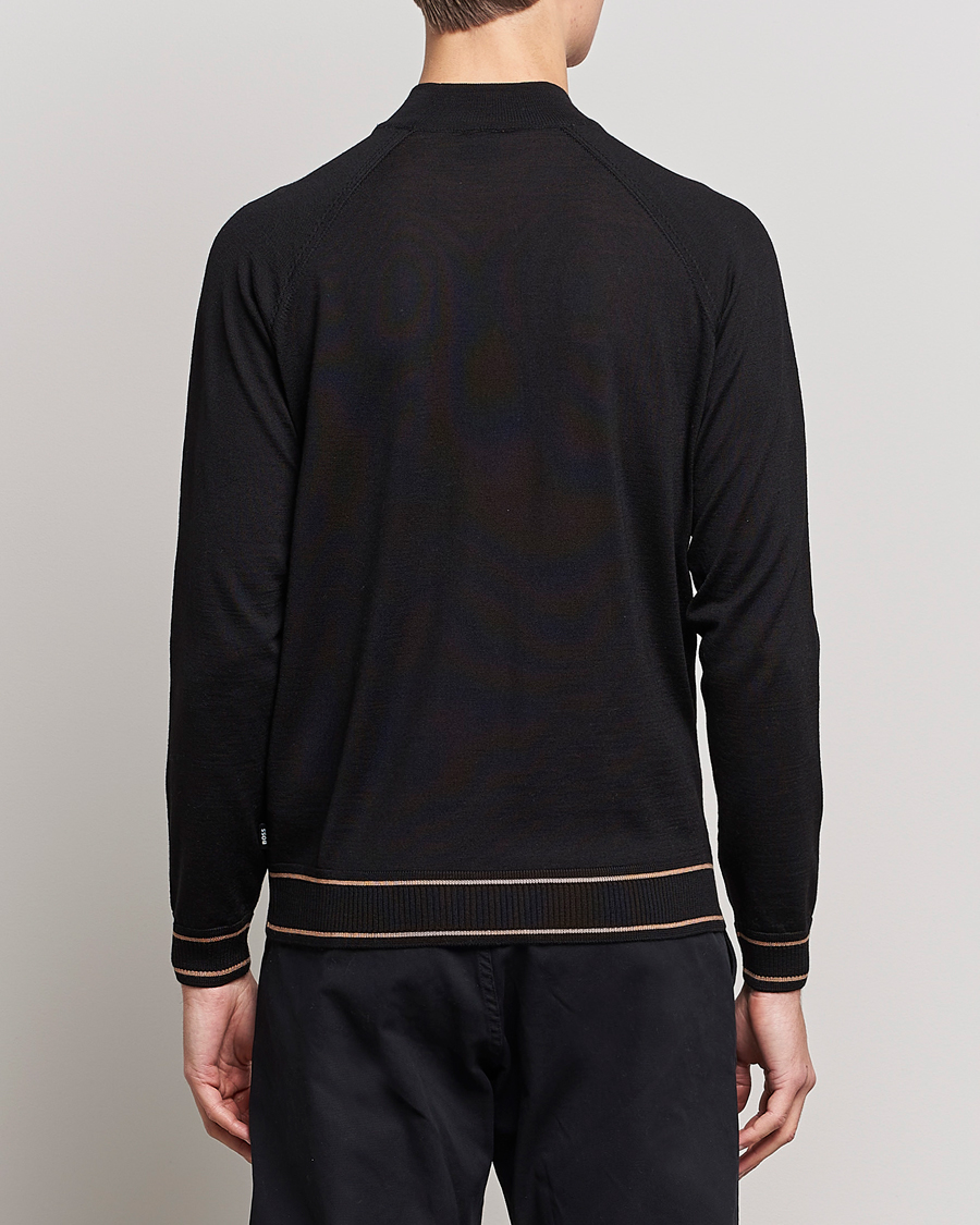 Herr | Tröjor | BOSS BLACK | Favino Knitted Mock Neck Sweater Black