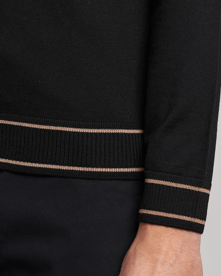 Herr | Tröjor | BOSS BLACK | Favino Knitted Mock Neck Sweater Black