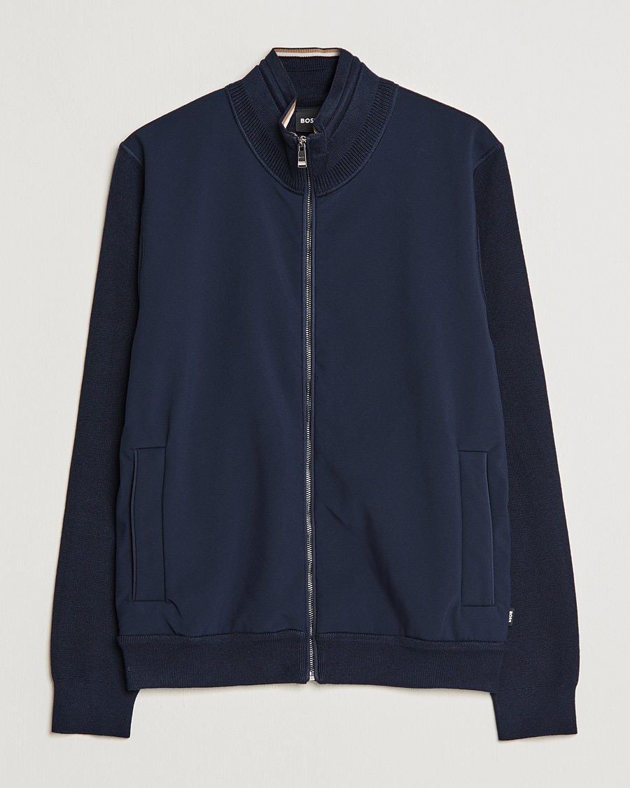 Herr | Tröjor | BOSS BLACK | Feloy Full Zip Dark Blue