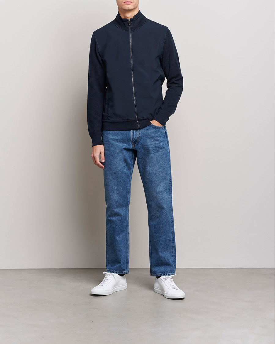 Herr | Tröjor | BOSS BLACK | Feloy Full Zip Dark Blue
