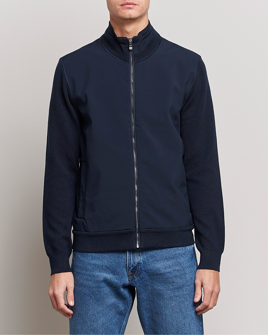 Herr | Tröjor | BOSS BLACK | Feloy Full Zip Dark Blue