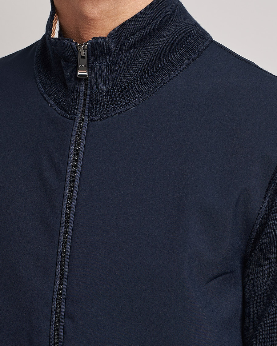 Herr | Tröjor | BOSS BLACK | Feloy Full Zip Dark Blue