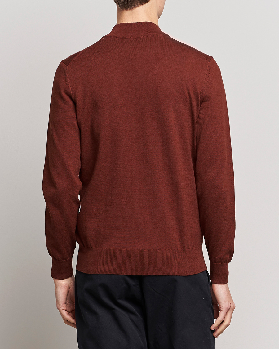 Herr | Tröjor | BOSS BLACK | Padro Merino Knitted Half Zip Medium Brown