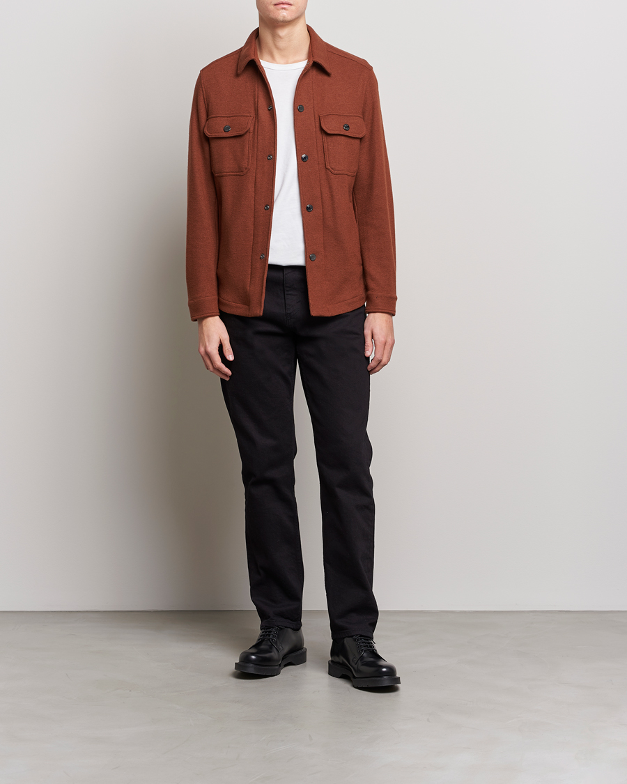 Herr | Skjortor | BOSS BLACK | Carper Wool Overshirt Medium Brown