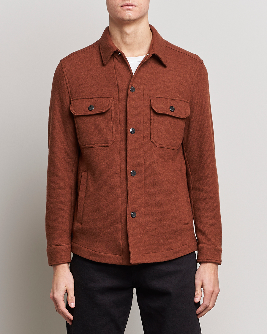 Herr | Skjortor | BOSS BLACK | Carper Wool Overshirt Medium Brown