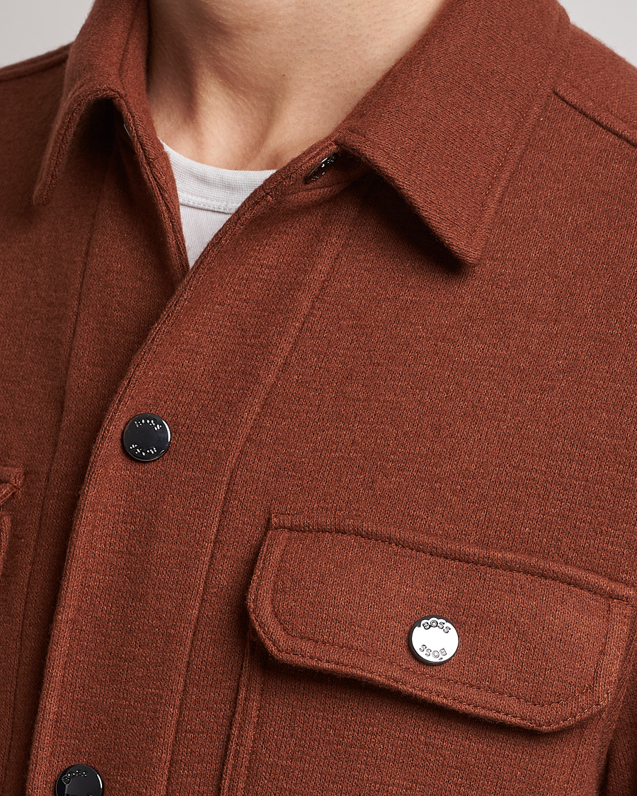 Herr | Skjortor | BOSS BLACK | Carper Wool Overshirt Medium Brown