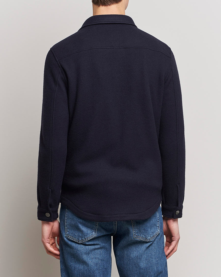 Herr | Skjortor | BOSS BLACK | Carper Wool Overshirt Dark Blue