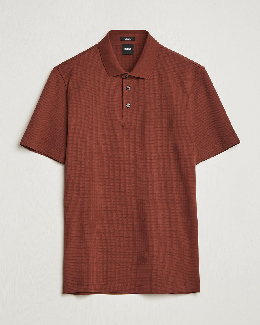 Herr | Pikéer | BOSS BLACK | Pitton Waffle Polo Medium Brown