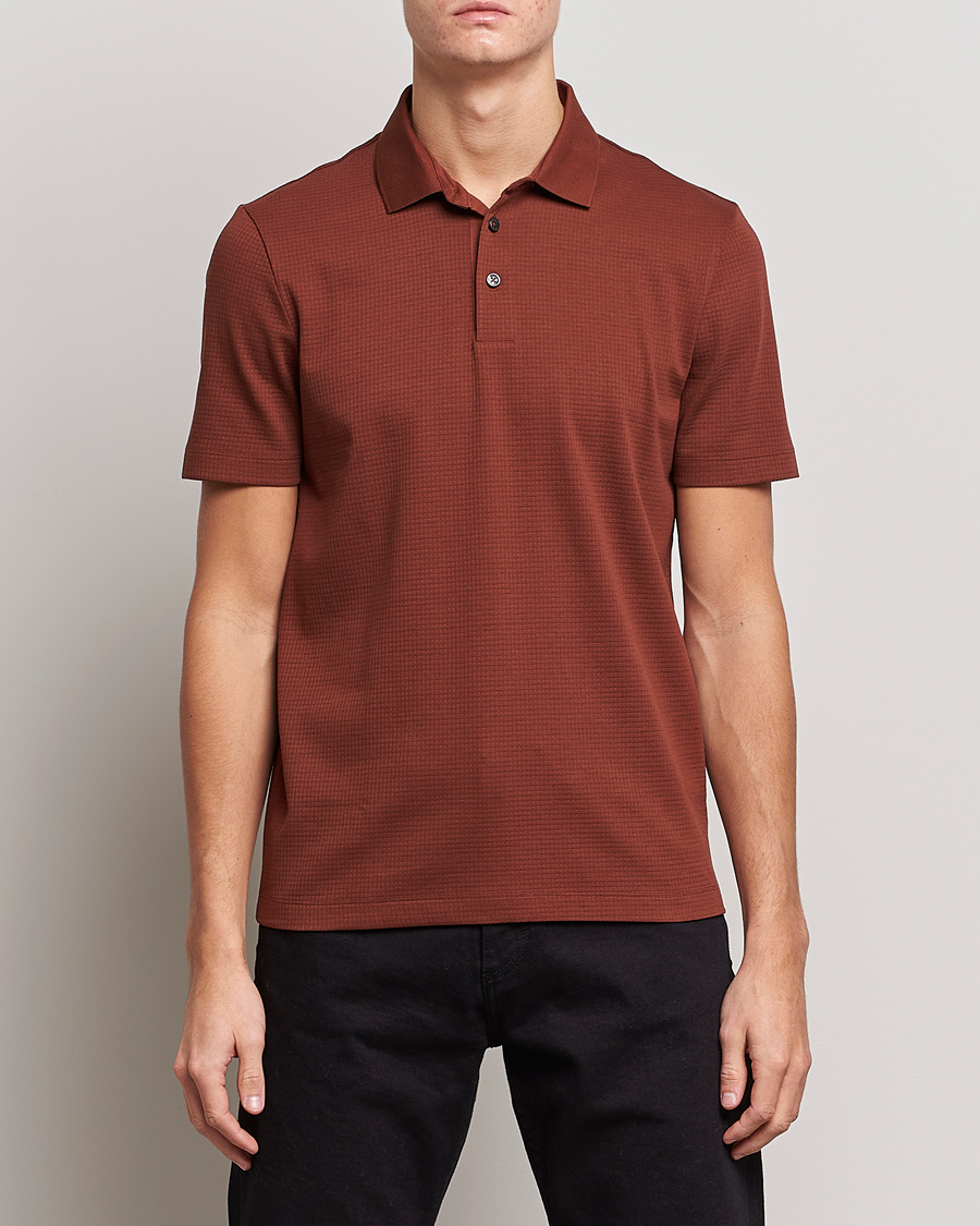 Herr | Pikéer | BOSS BLACK | Pitton Waffle Polo Medium Brown