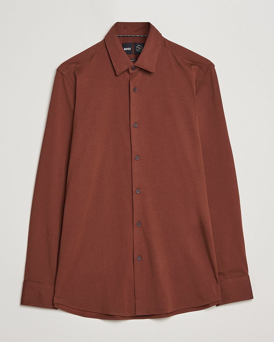 Herr | Skjortor | BOSS BLACK | Hank 4-Way Stretch Shirt Medium Brown