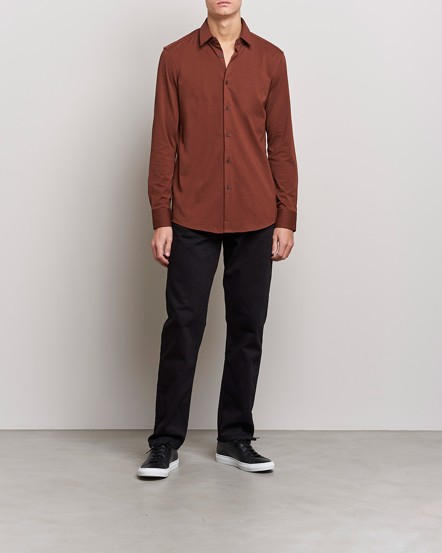 Herr | Skjortor | BOSS BLACK | Hank 4-Way Stretch Shirt Medium Brown