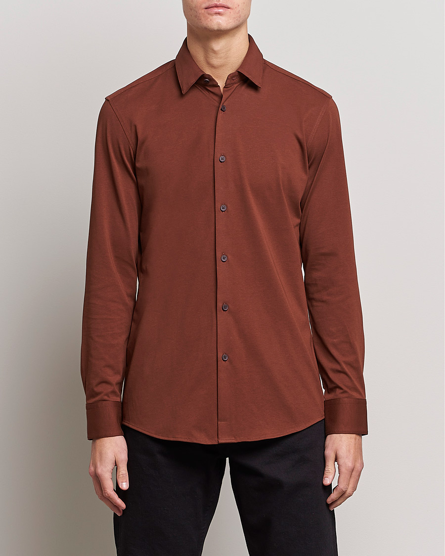 Herr | Skjortor | BOSS BLACK | Hank 4-Way Stretch Shirt Medium Brown