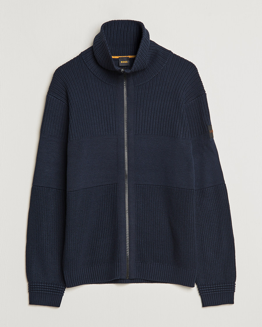 Herr | Tröjor | BOSS ORANGE | Kamondo Full Zip Sweater Dark Blue