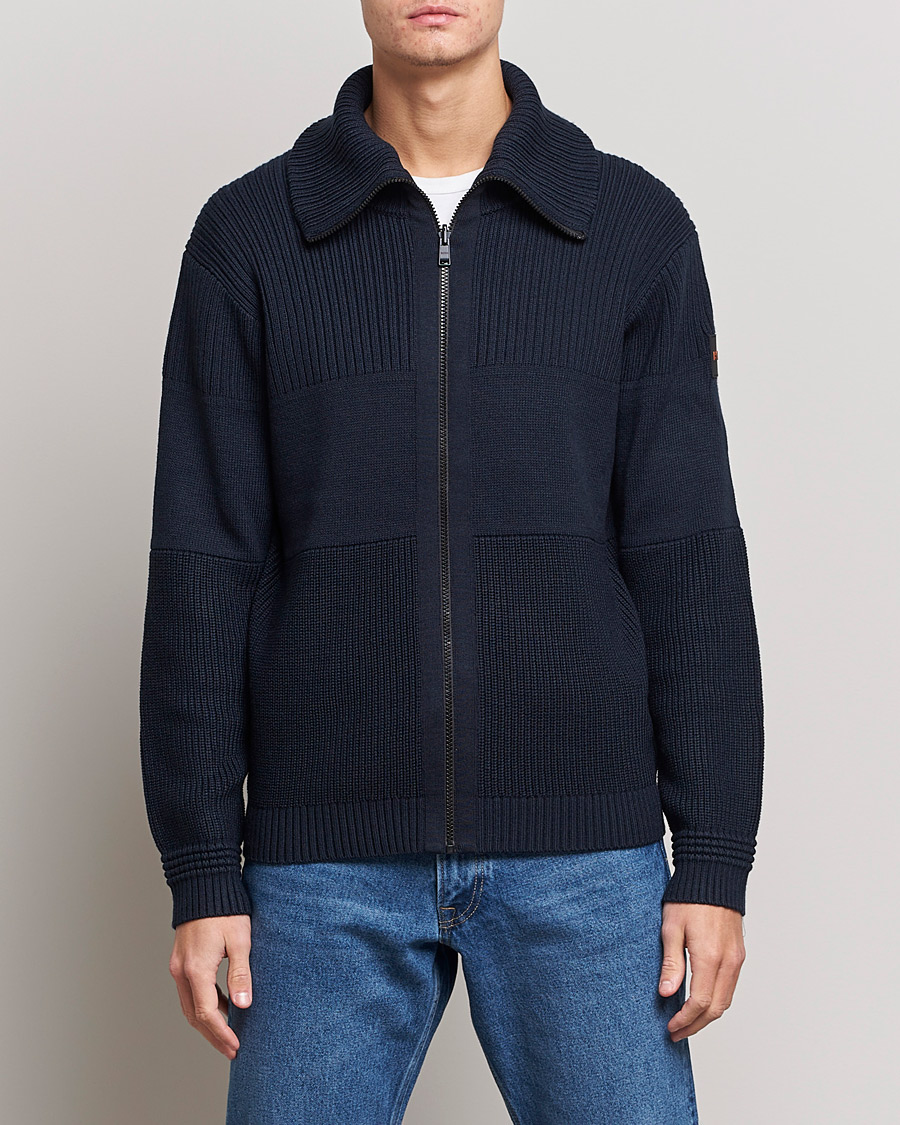 Herr |  | BOSS Casual | Kamondo Full Zip Sweater Dark Blue