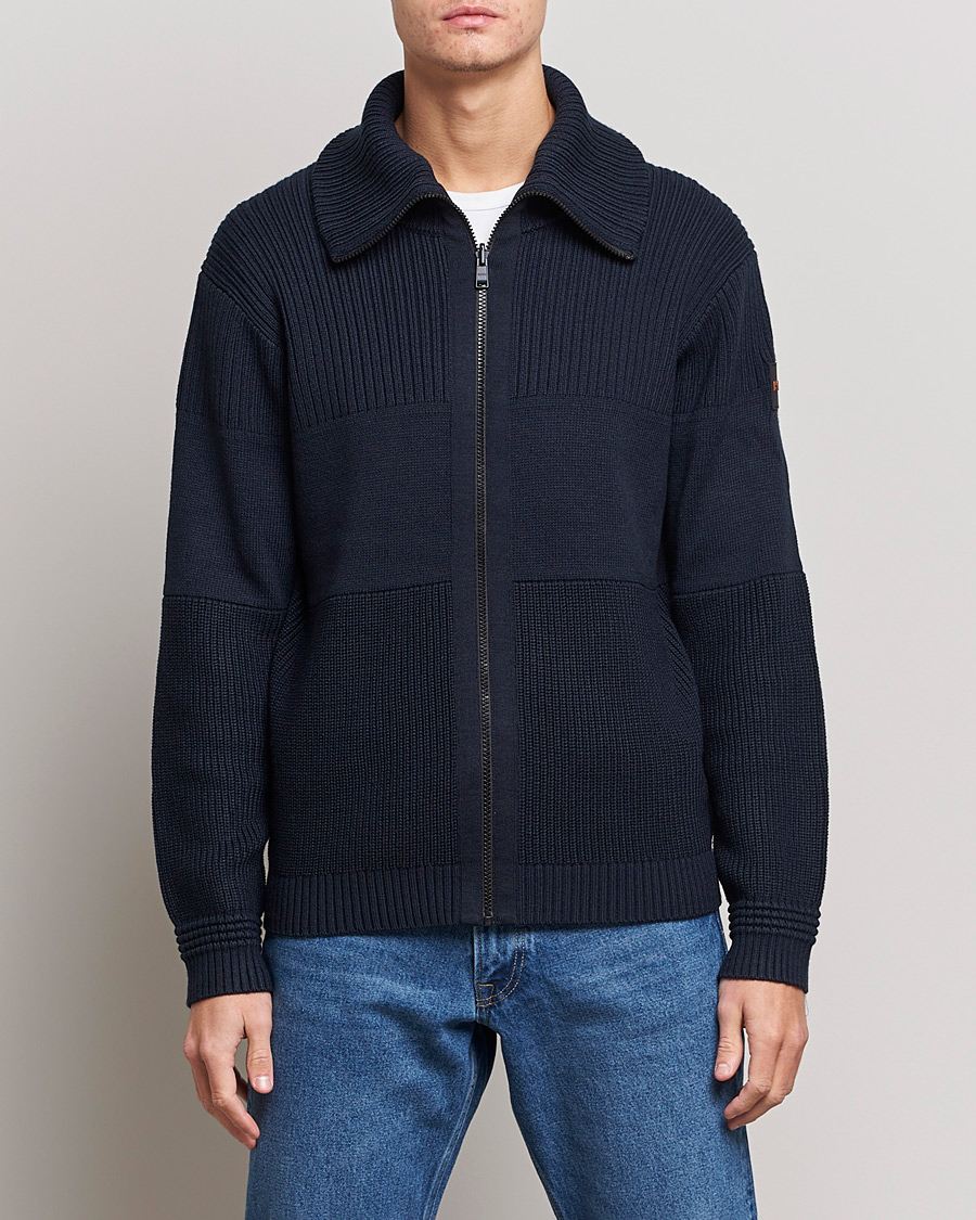 Herr | Tröjor | BOSS ORANGE | Kamondo Full Zip Sweater Dark Blue