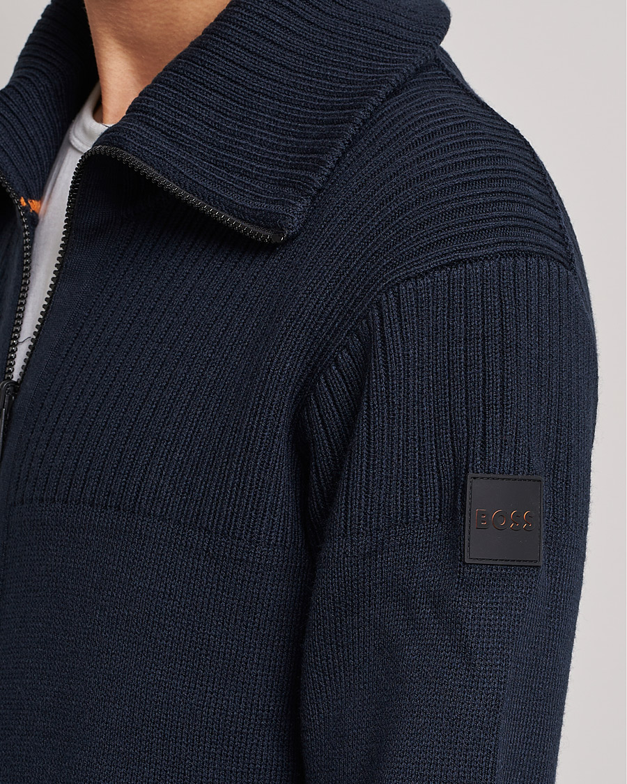 Herr | Tröjor | BOSS ORANGE | Kamondo Full Zip Sweater Dark Blue